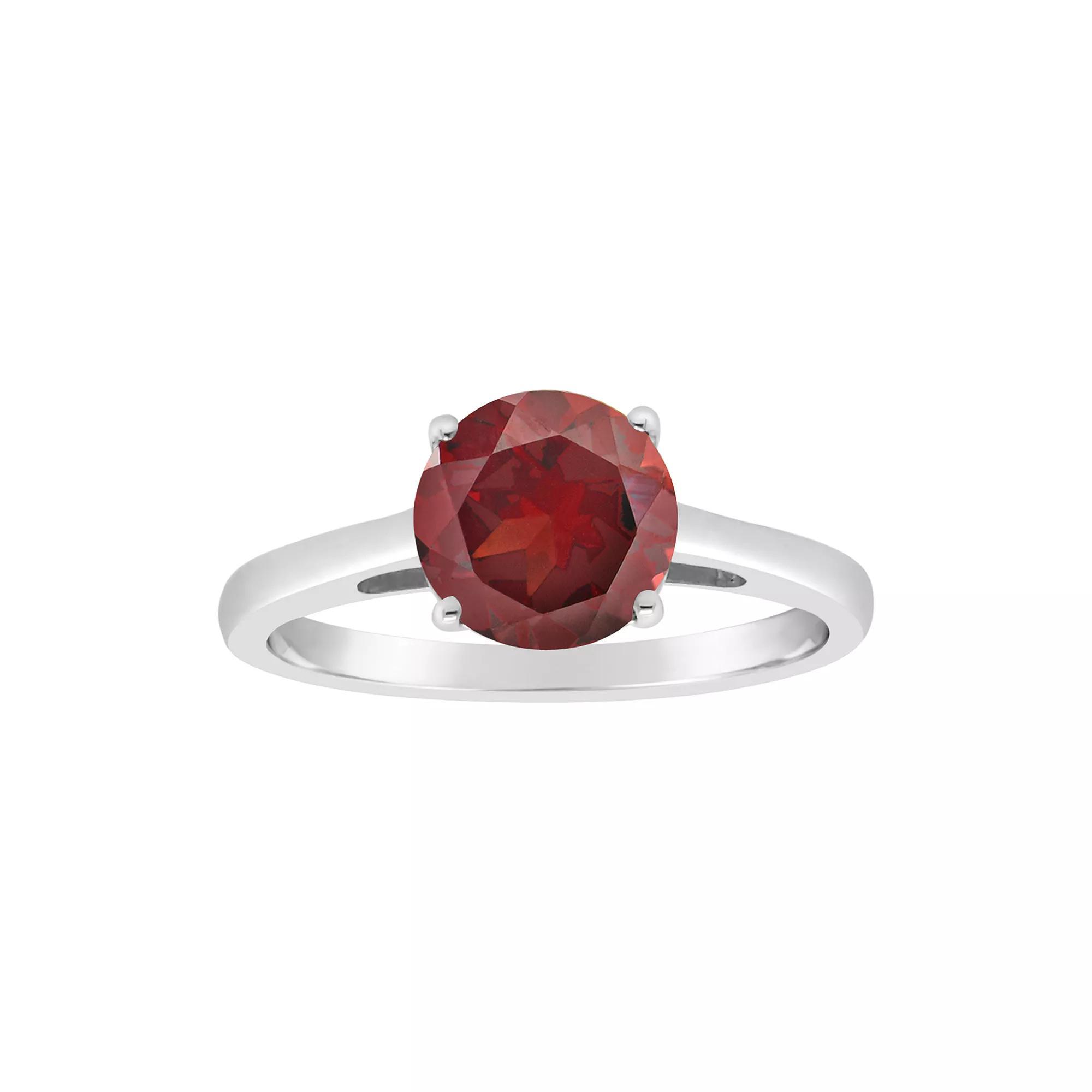 Alyson Layne Sterling Silver Garnet Solitaire Ring, Womens Product Image