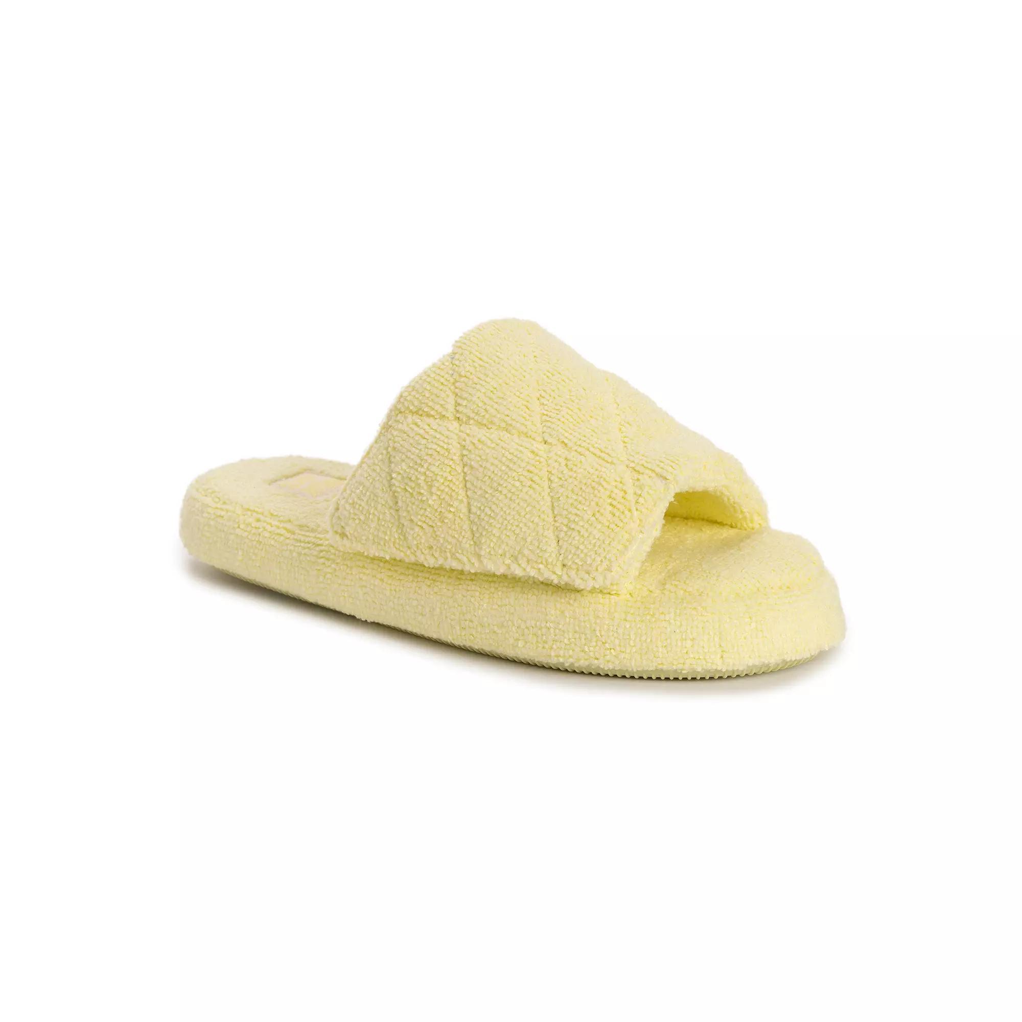 MUK LUKS Oriole Toweling Women's Slide Slippers, Size: XL, Yellow Product Image