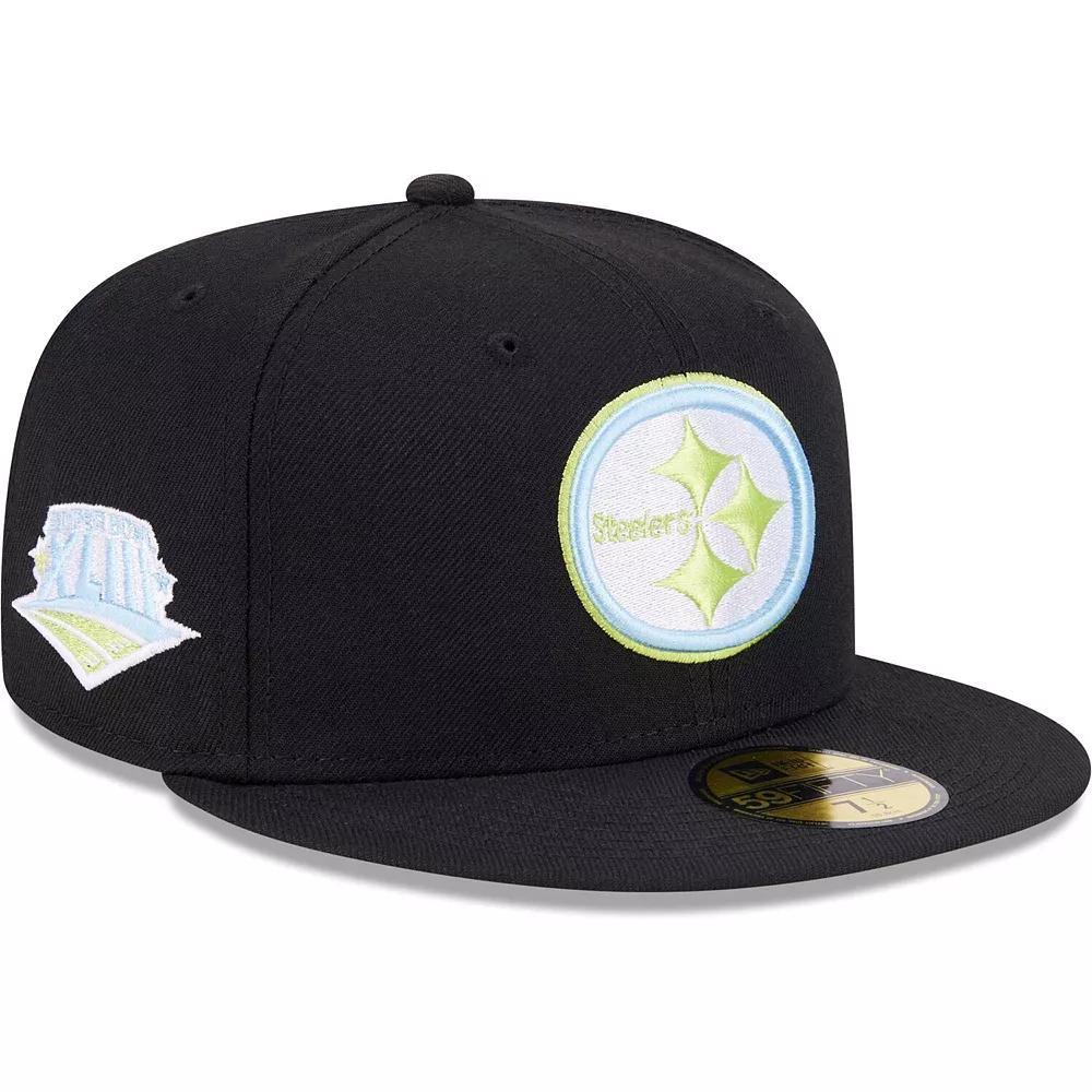 Men's New Era Black Pittsburgh Steelers Multi 59FIFTY Fitted Hat, Size: 7 3/8 Product Image