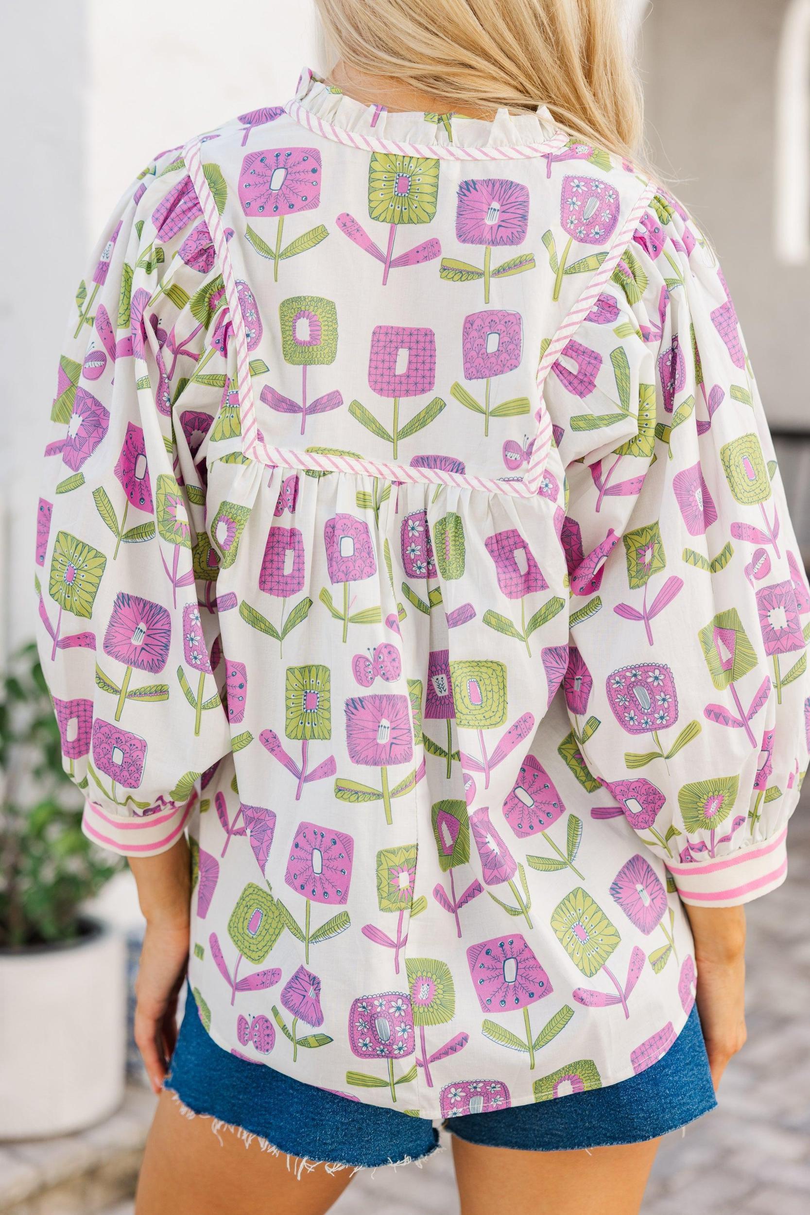 Find Yourself Cream Floral Blouse Female Product Image