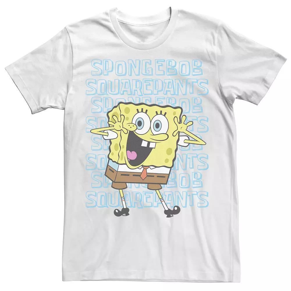 Men's SpongeBob SquarePants Name Stack Portrait Tee, Size: Small, White Product Image