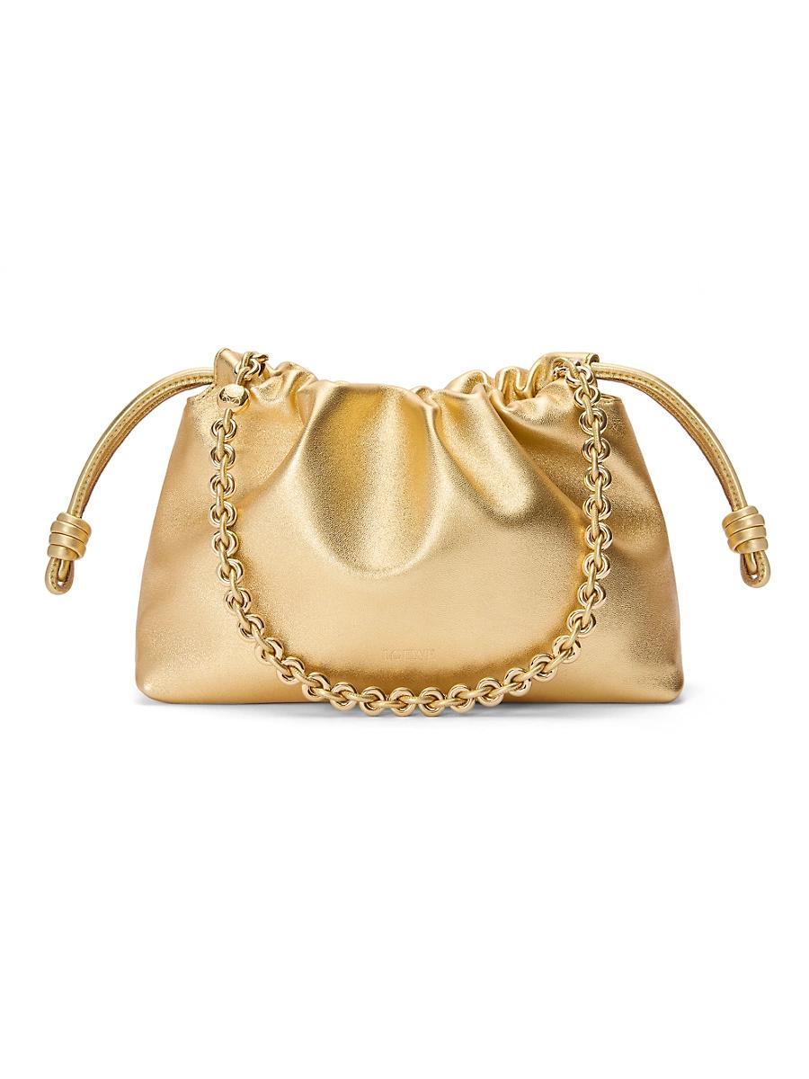 Womens Medium Flamenco Laminated Leather Shoulder Bag Product Image
