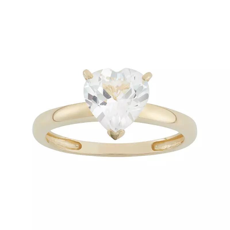 Designs by Gioelli Lab-Created White Sapphire 10k Gold Heart Ring, Womens Product Image