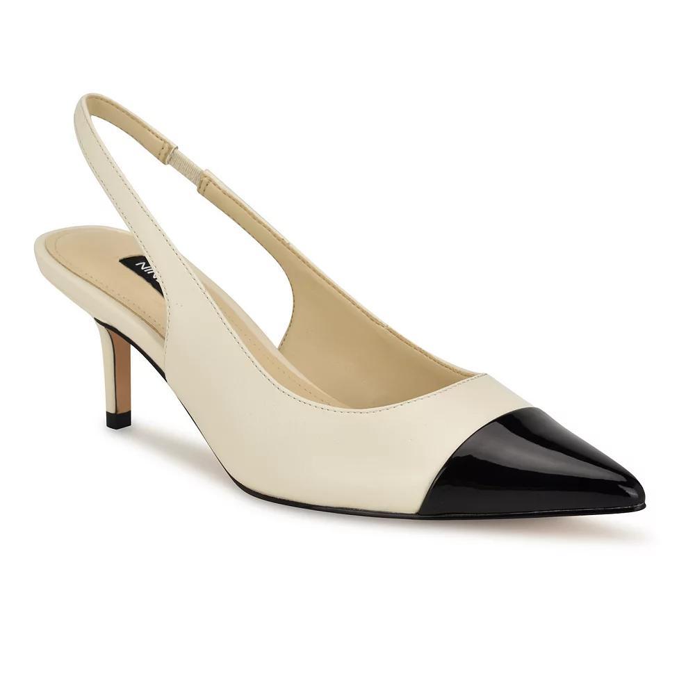 Nine West Awaie Women's Pointy Toe Slingback Pumps, Size: 6.5, Silver Mirror Grey Product Image