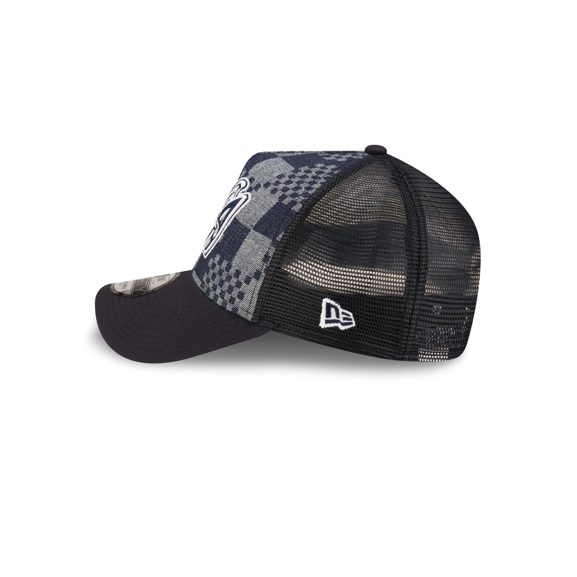 Cincinnati Reds Pattern Denim 9FORTY A-Frame Trucker Hat Male Product Image