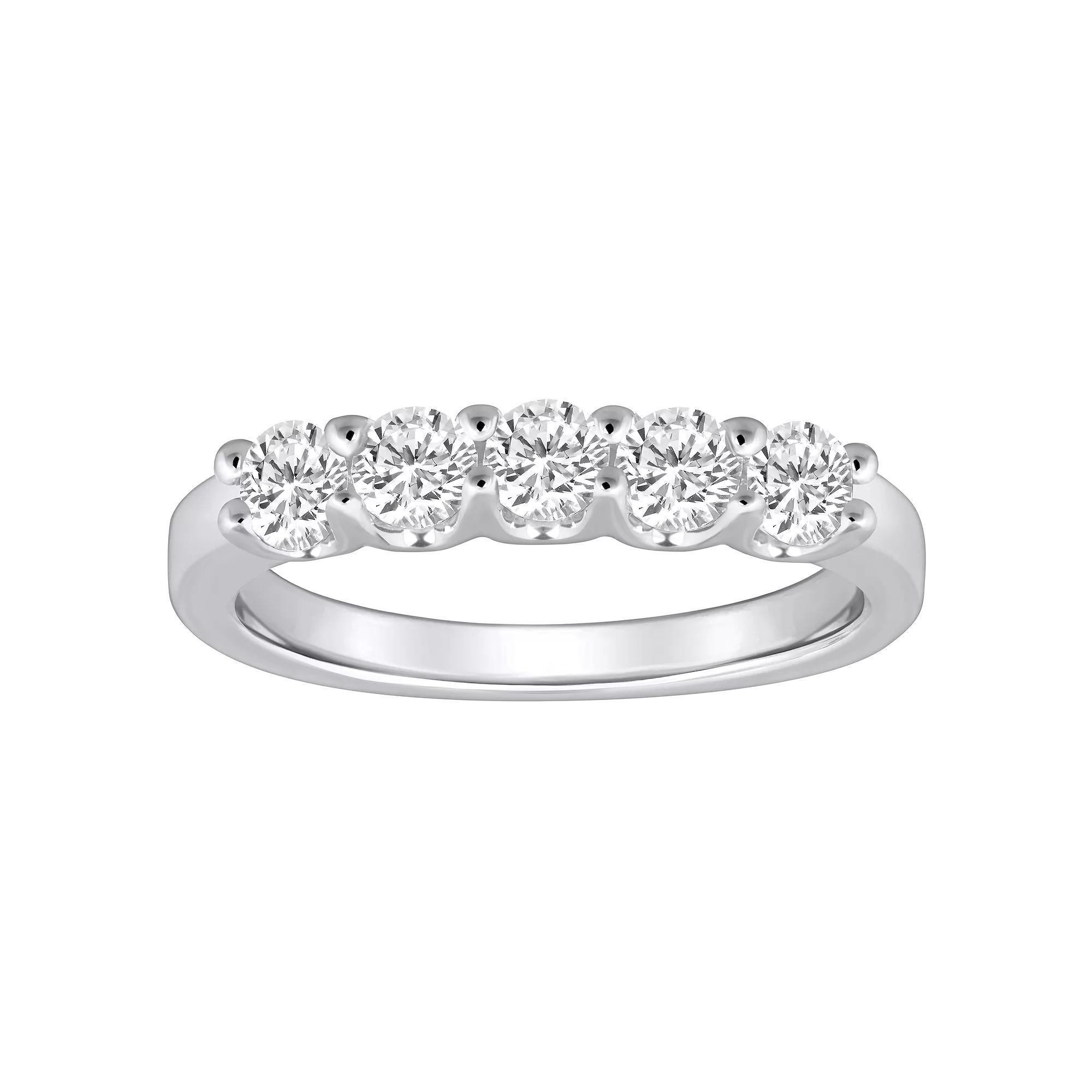 Alyson Layne 14k Gold 1 Carat T.W. Diamond 5-Stone Wedding Ring, Women's, Size: 10, White Product Image