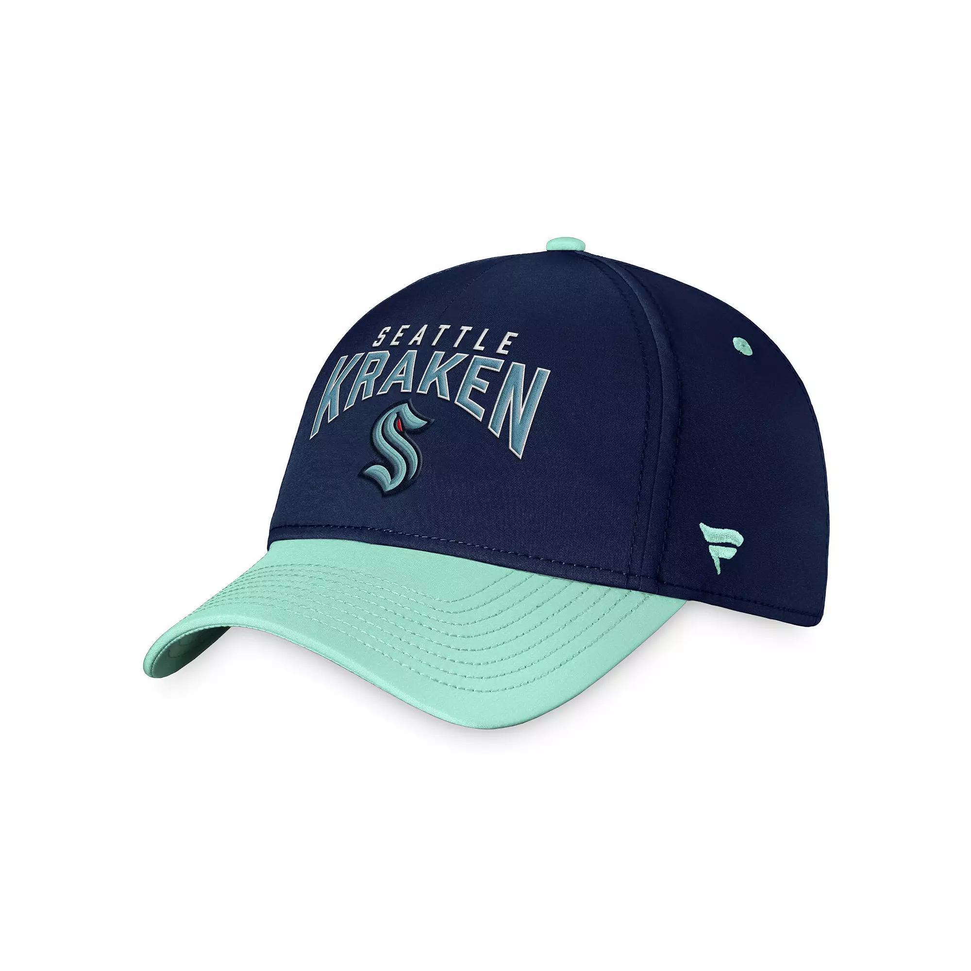 Men's Fanatics Branded Deep Sea Blue/Light Blue Seattle Kraken Fundamental 2-Tone Flex Hat, Size: Small/Medium, Krk Blue Product Image