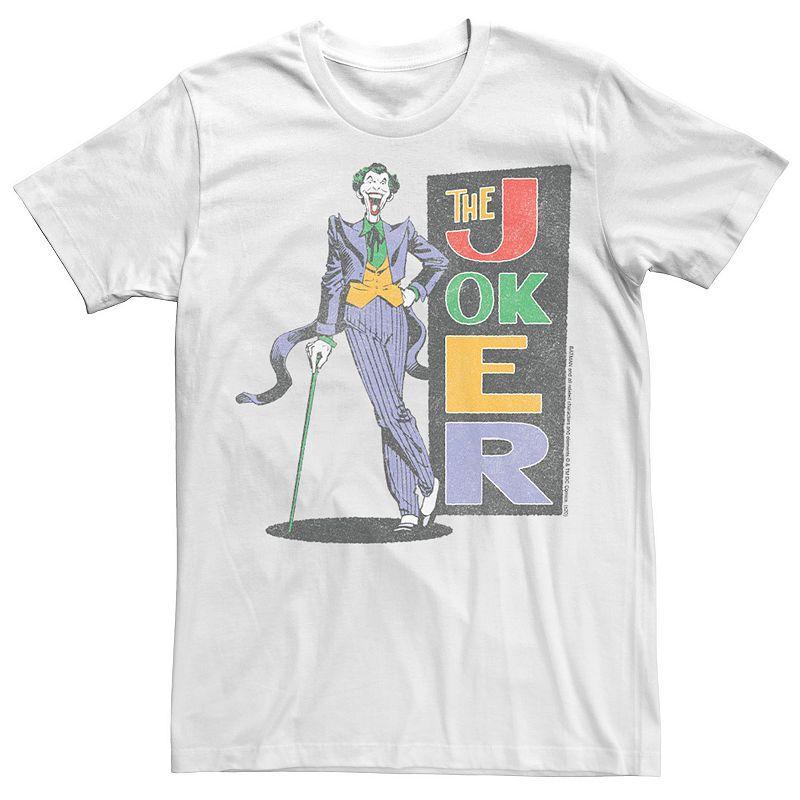 Men's Batman The Joker Vintage Name Stack Tee, Size: Large, White Product Image