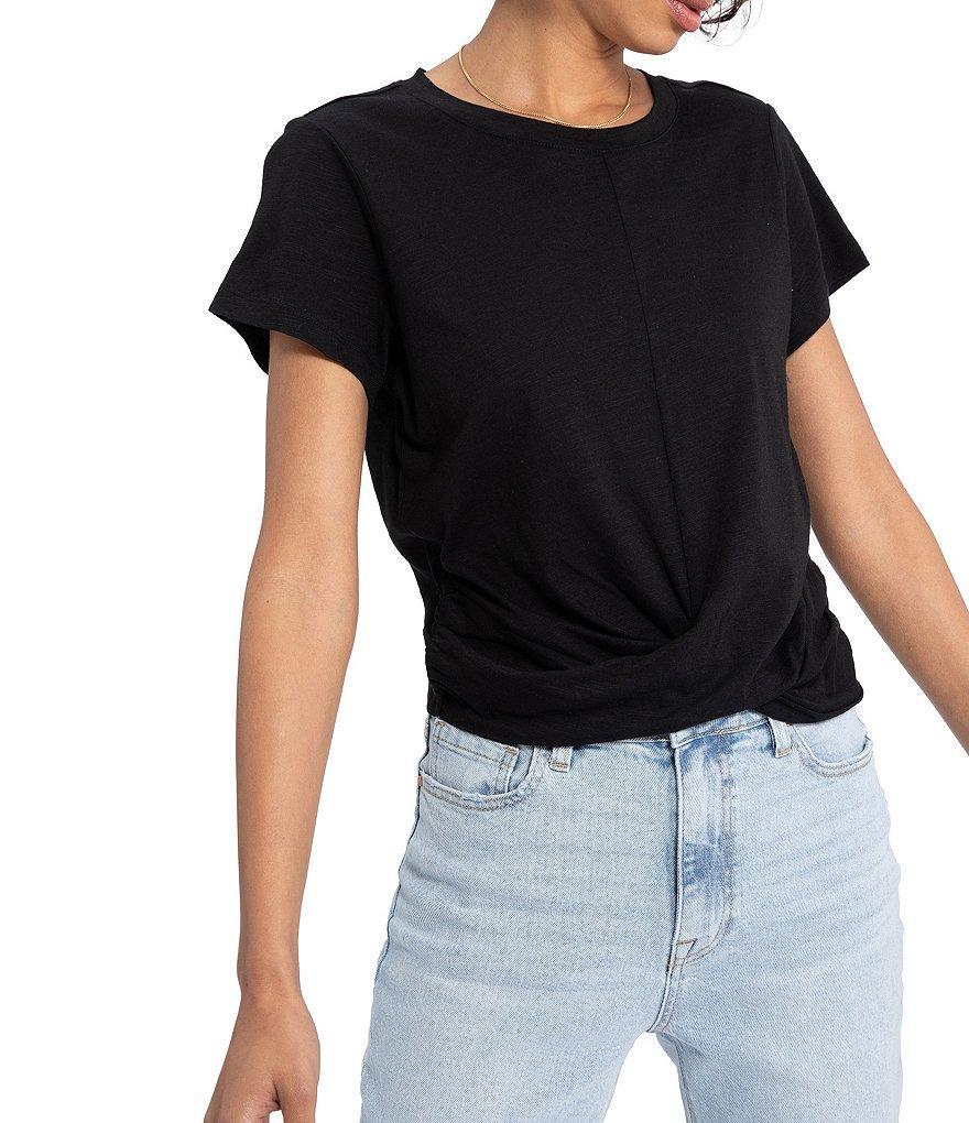 Sanctuary High Street Wrap Front Round Neck Short Sleeve Tee Shirt Product Image