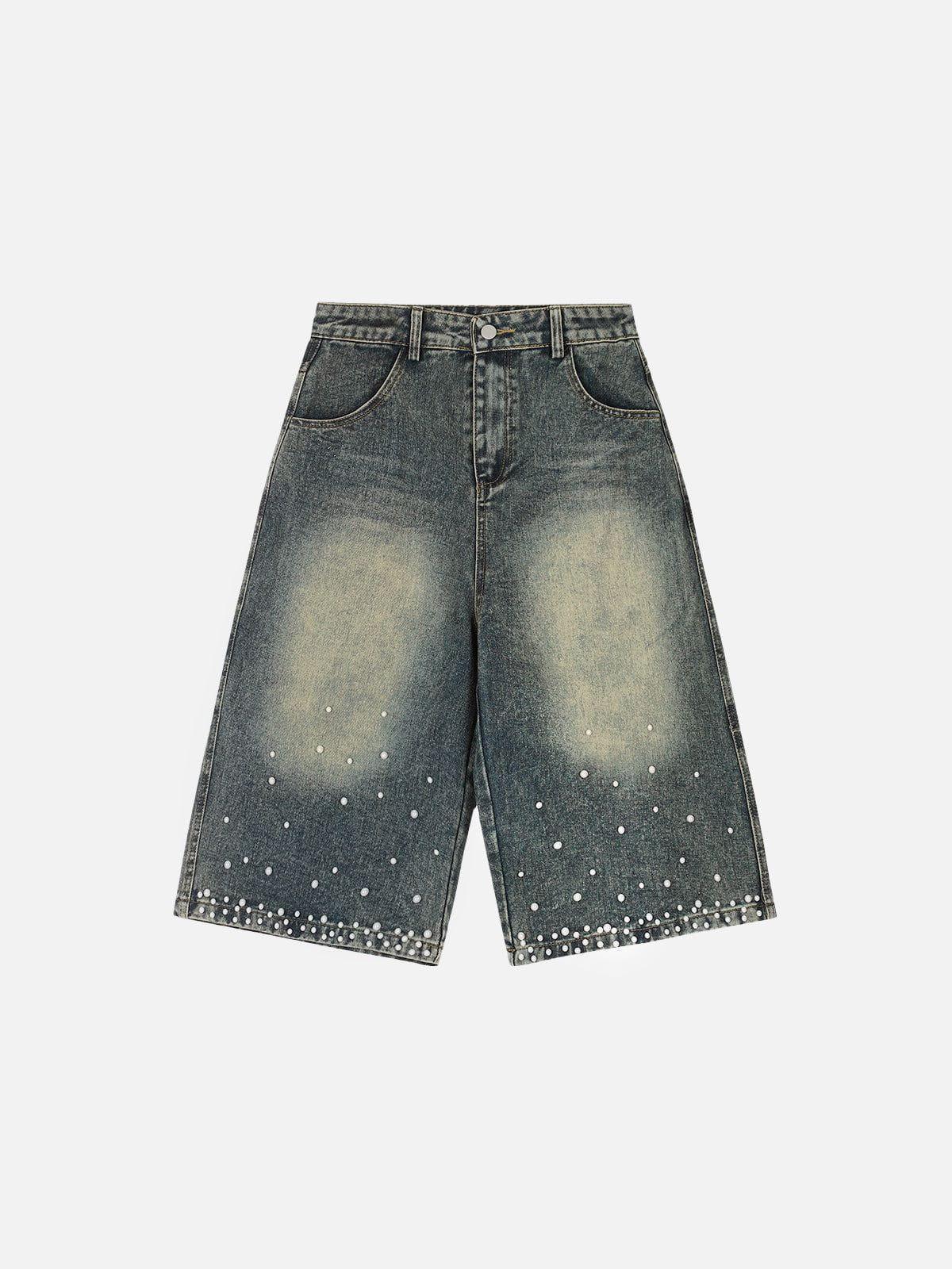 Aelfric Eden Pearl Embellished Baggy Longline Jorts Product Image