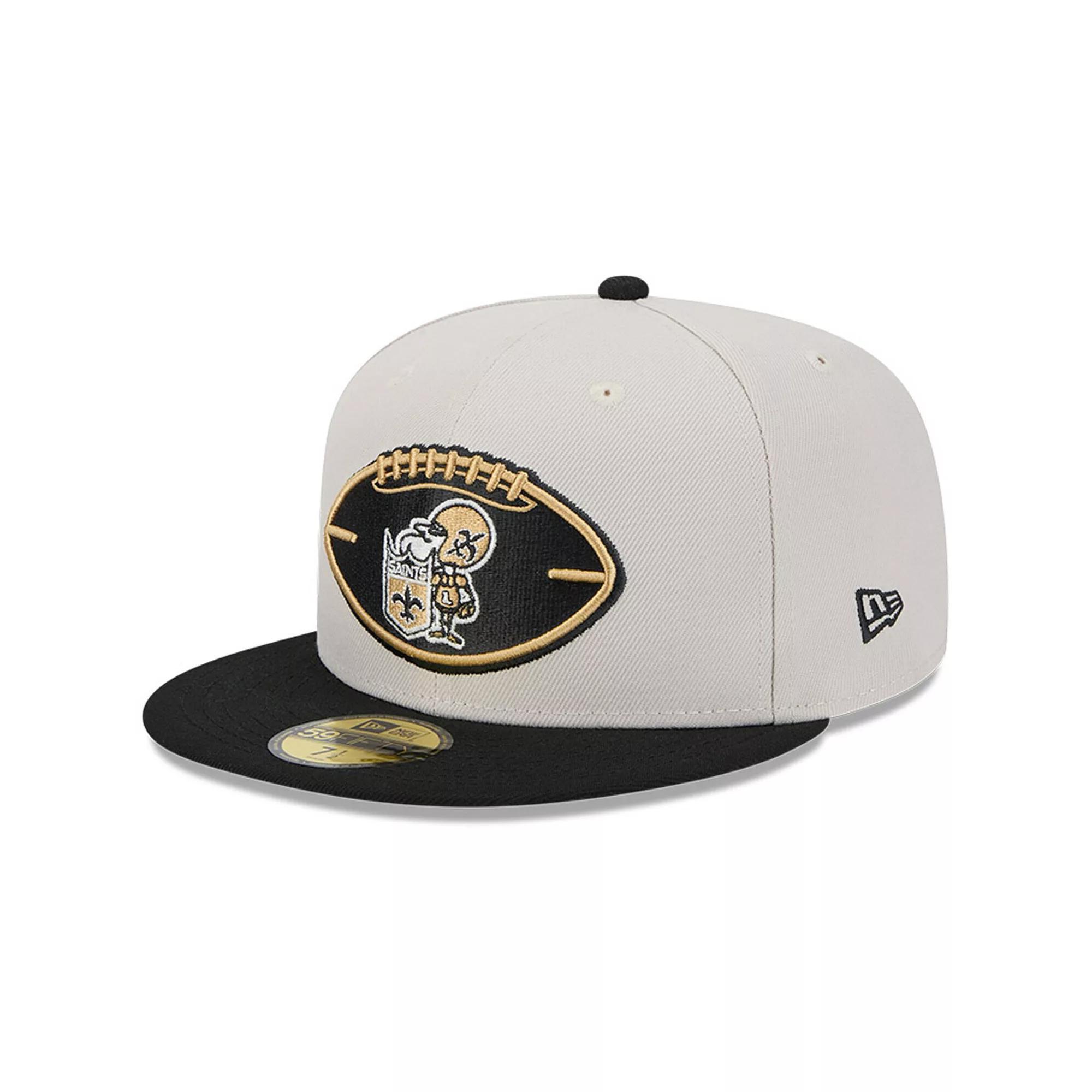 Mens New Era Stone/Black New Orleans Saints 2024 Sideline Historic 59FIFTY Fitted Hat Product Image