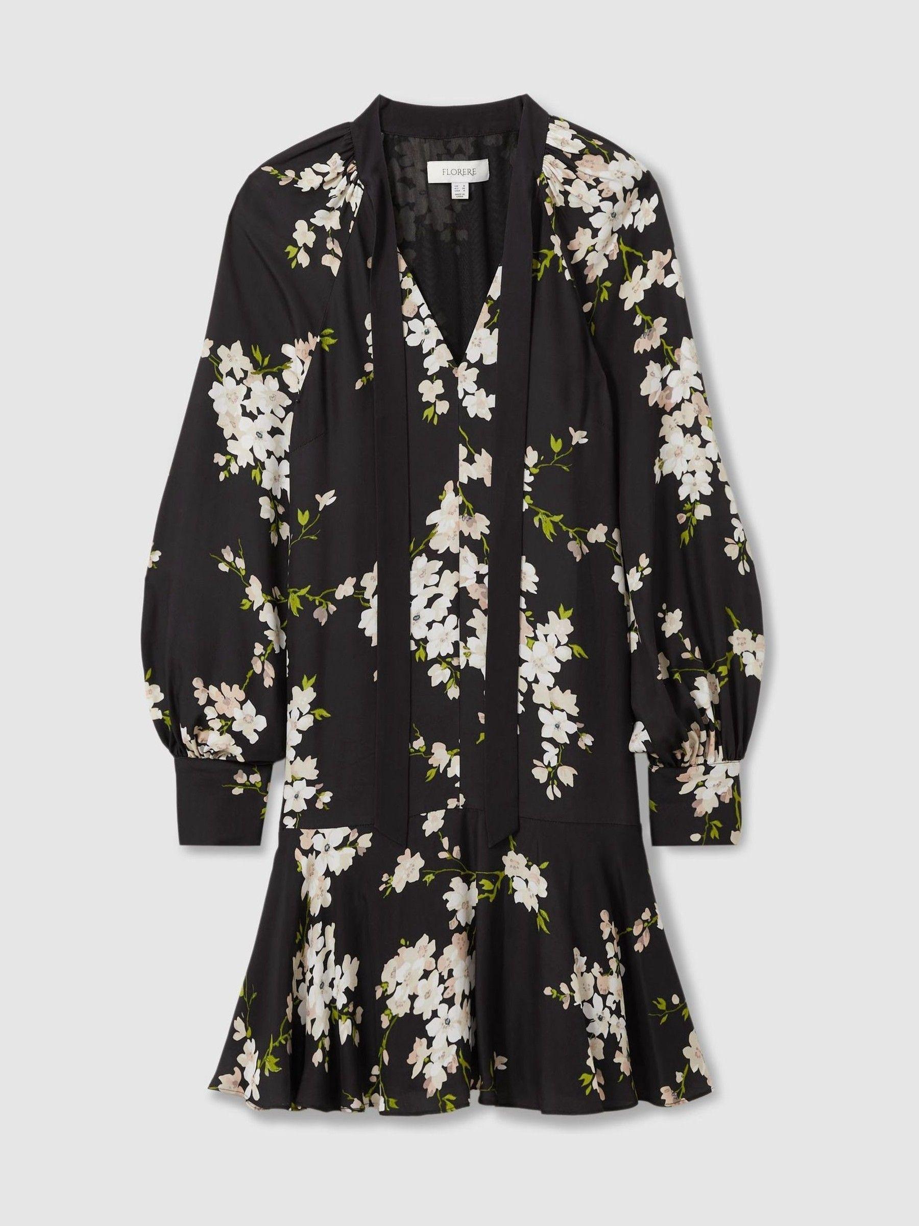 Florere Dropped Waist Mini Dress in Black Product Image