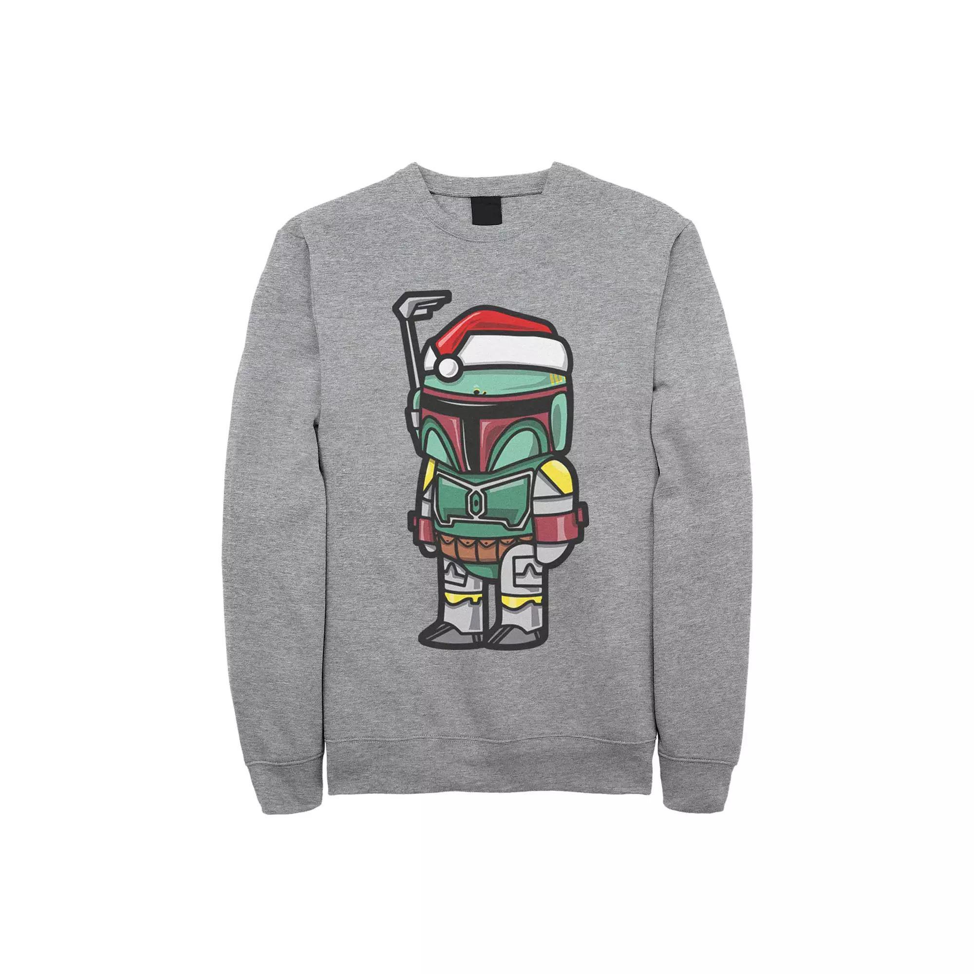 Men's Star Wars Boba Fett Santa Fleece Sweater, Size: 3XL, Athletic Grey Product Image