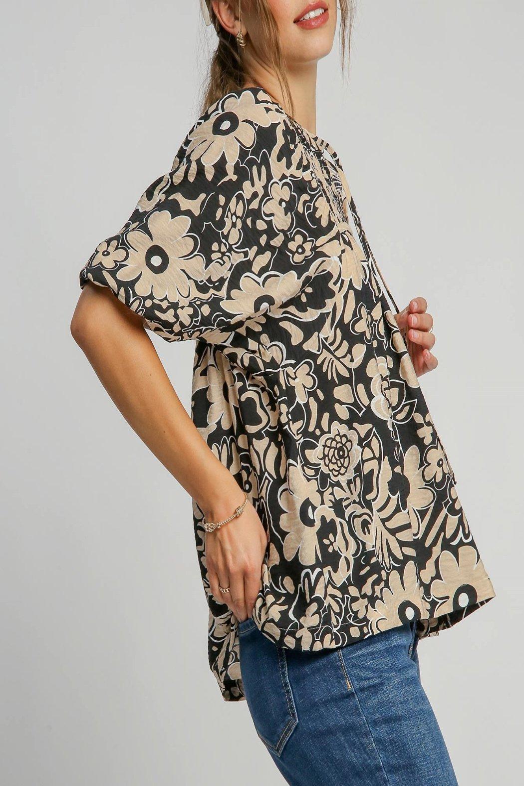 Floral Print Smocked Top Product Image