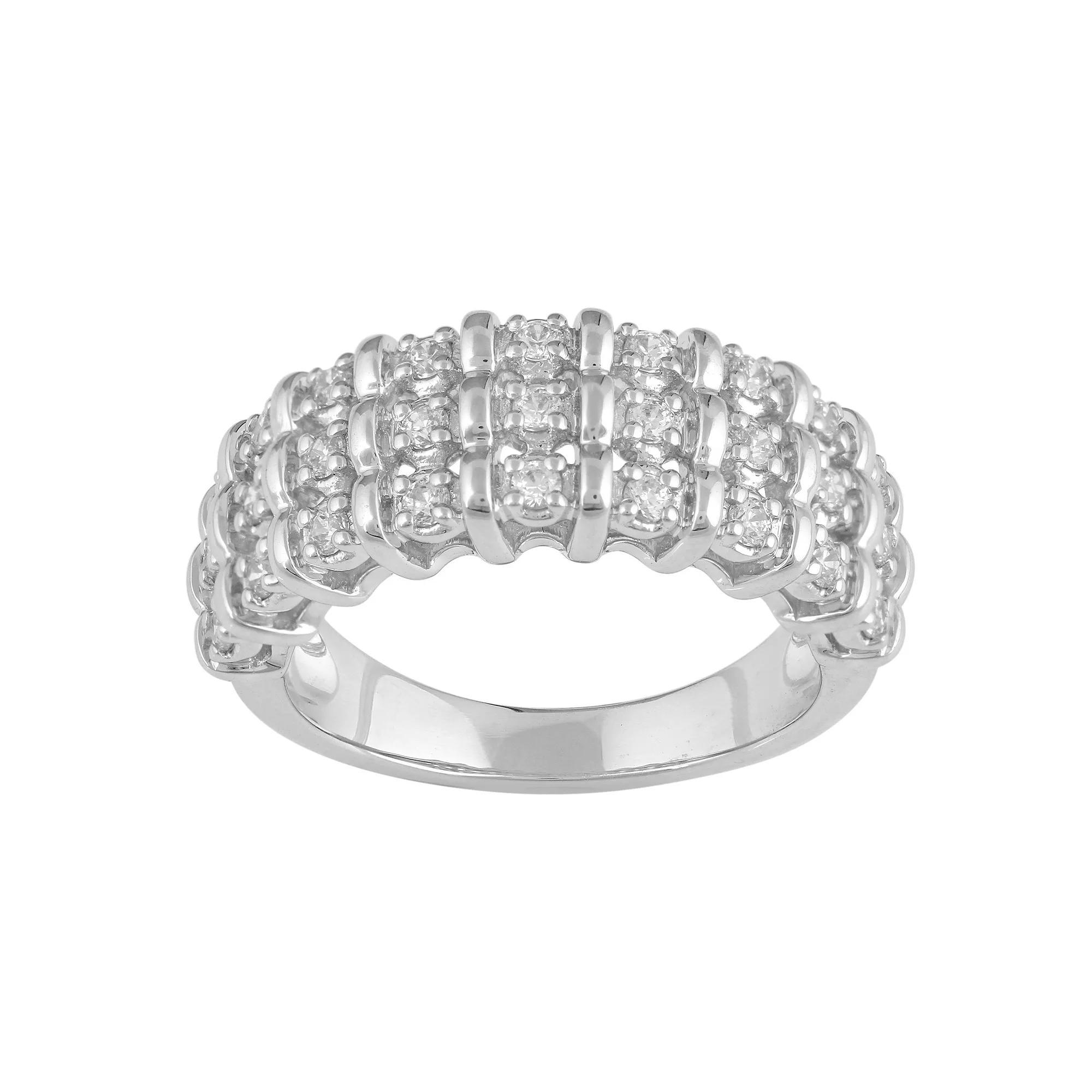 Sterling Silver 1/2 Carat T.W. Diamond Anniversary Ring, Womens Product Image