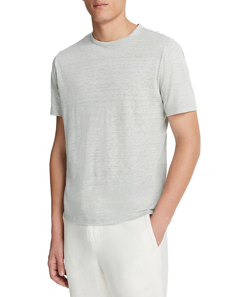 Mens Linen Crew Neck T-Shirt, Coastal Blue, Size S Vince Product Image