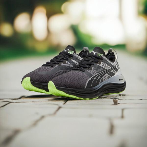 PUMA ForeverRun NITROâ¢ Water-Repellent Women's Running Shoes in Black/Glacial Grey/Fizzy Apple Product Image