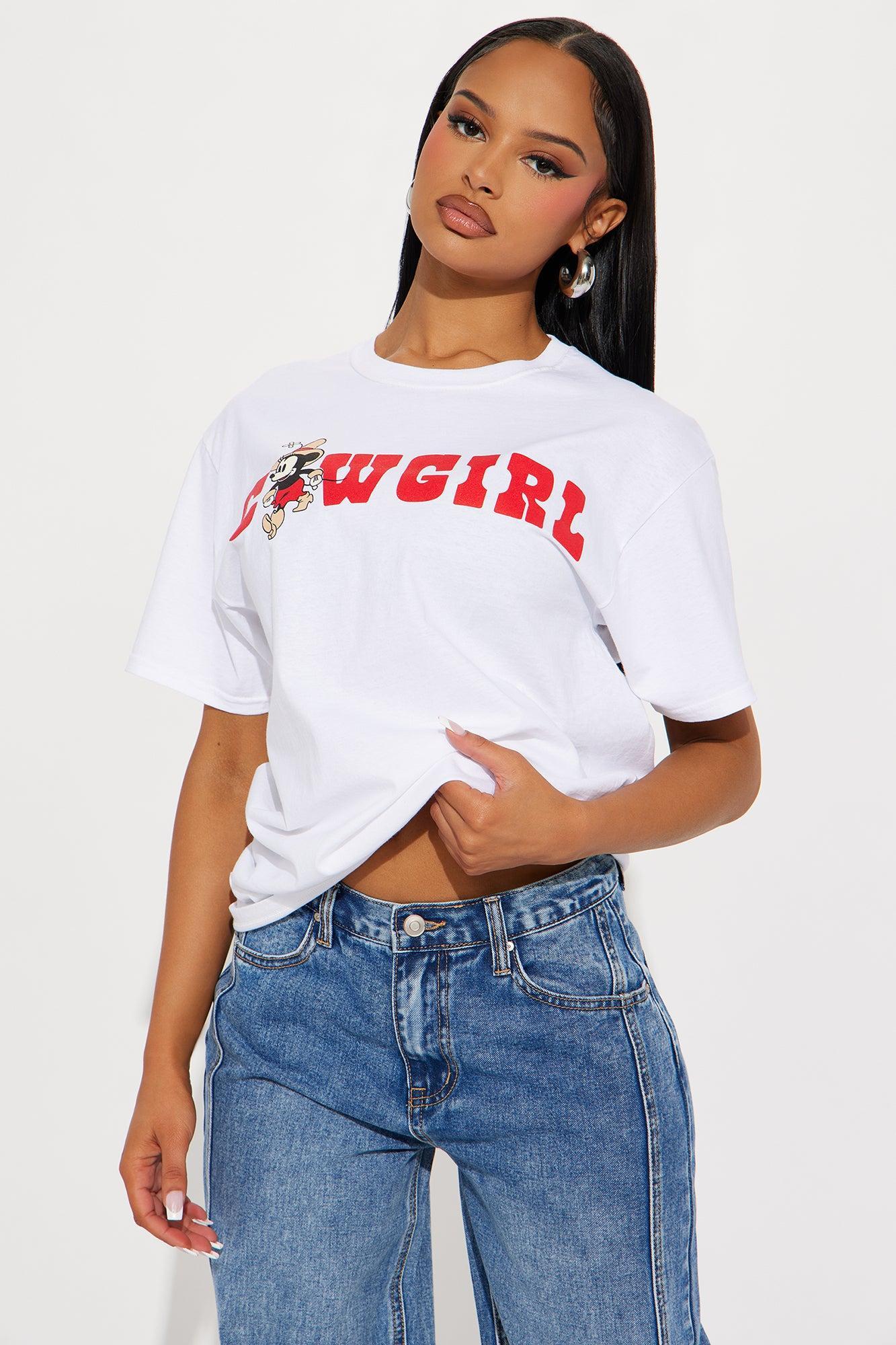 Giddy Up Cowgirl Minnie Mouse Tee - White Product Image