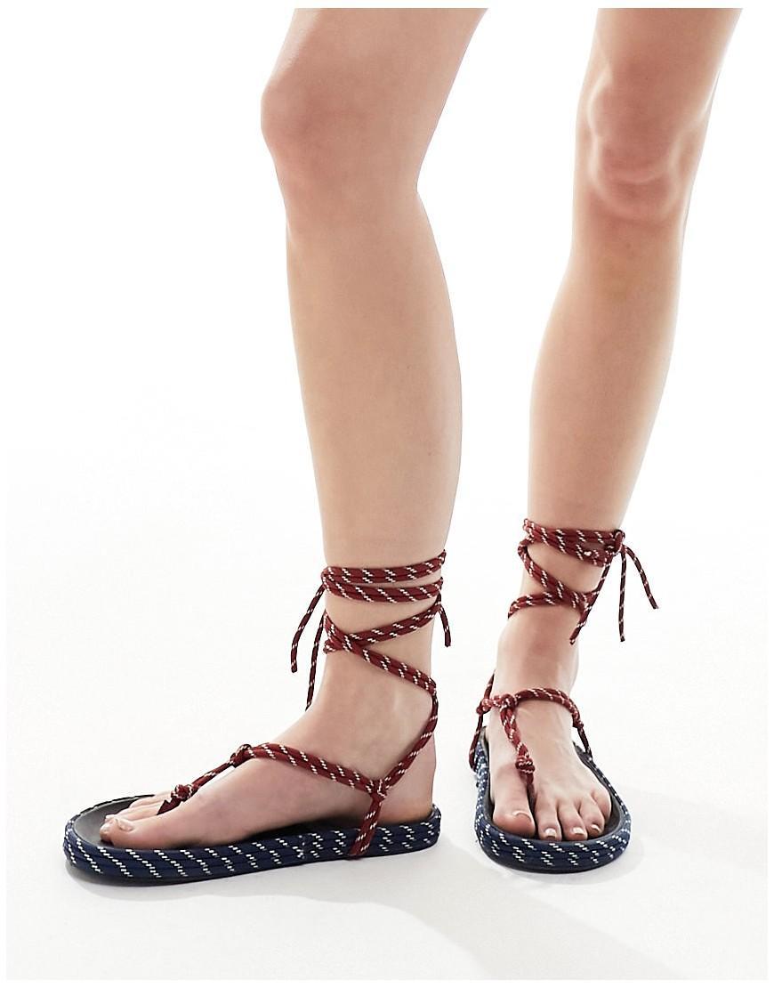 ASOS DESIGN Fillipa rope-tie flat sandals Product Image