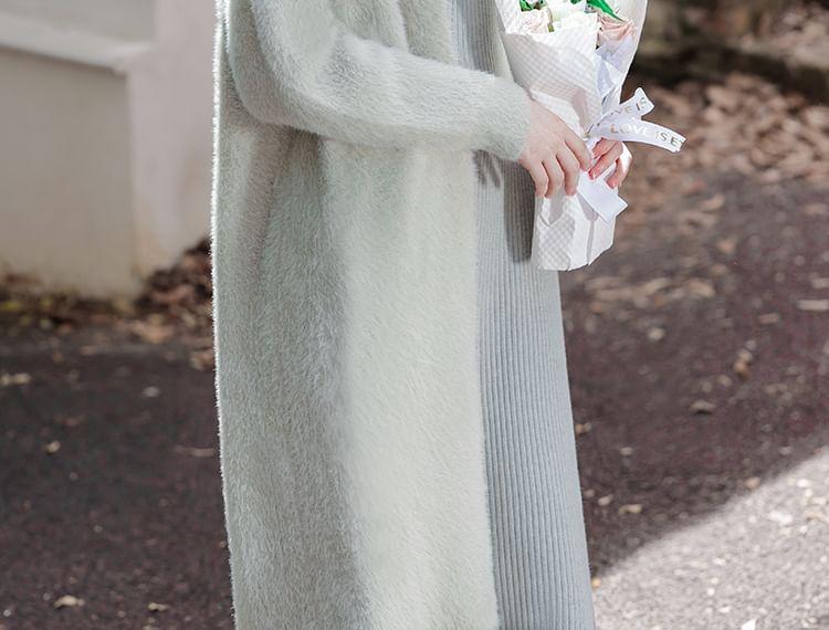 Open Front Plain Long Cardigan Product Image