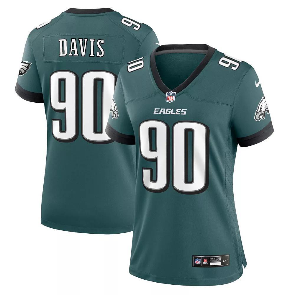 Women's Nike Jordan Davis Midnight Green Philadelphia Eagles Team Game Jersey, Size: 2XL Product Image