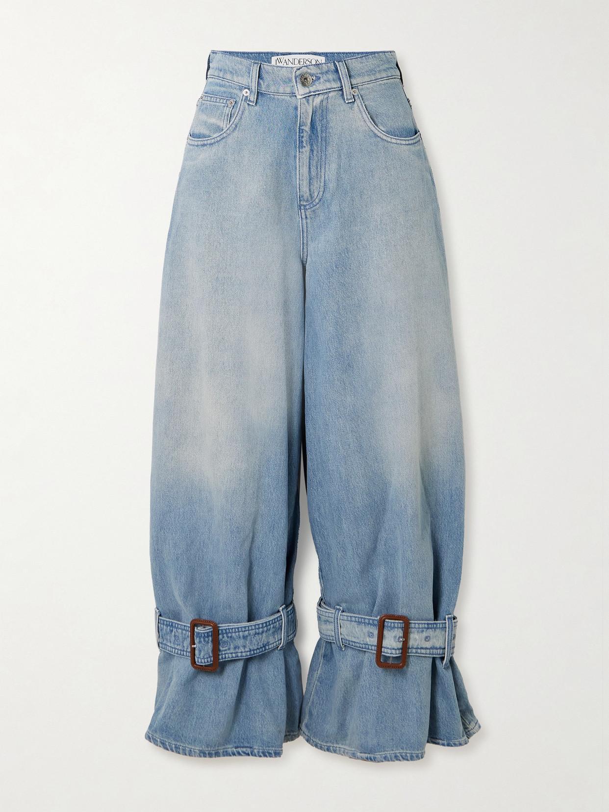 JW ANDERSON Buckled Barrel-leg Jeans In Blue Product Image