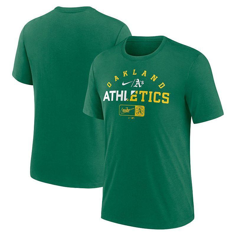 Mens Nike Heather Royal Brooklyn Dodgers Rewind Review Slash Tri-Blend T-shirt Product Image