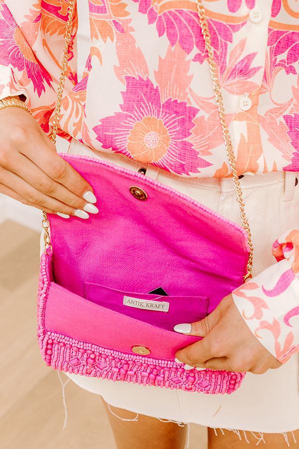 Vacay Mode Embellished Purse in Pink Product Image