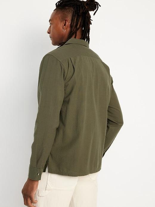 Long-Sleeve Seersucker Camp Shirt Product Image