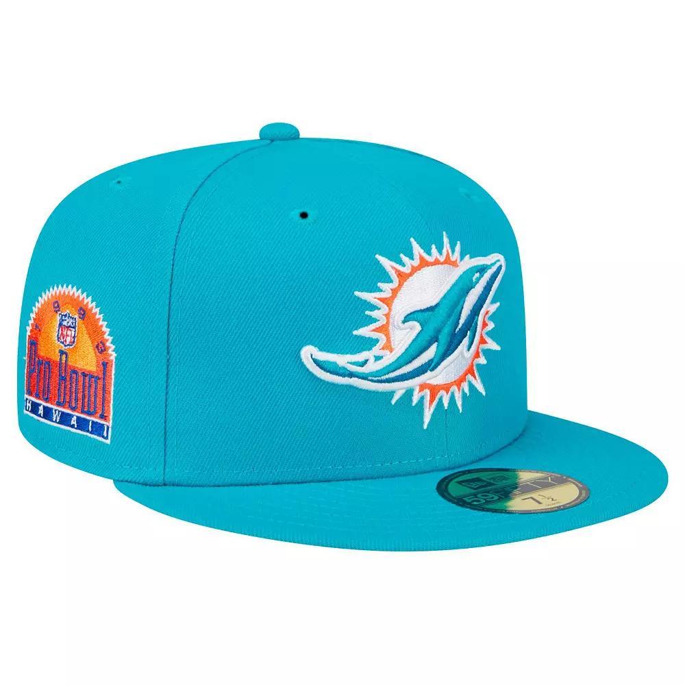 Men's New Era Aqua Miami Dolphins  Main Patch 59FIFTY Fitted Hat, Size: 7 5/8, Turquoise A Product Image