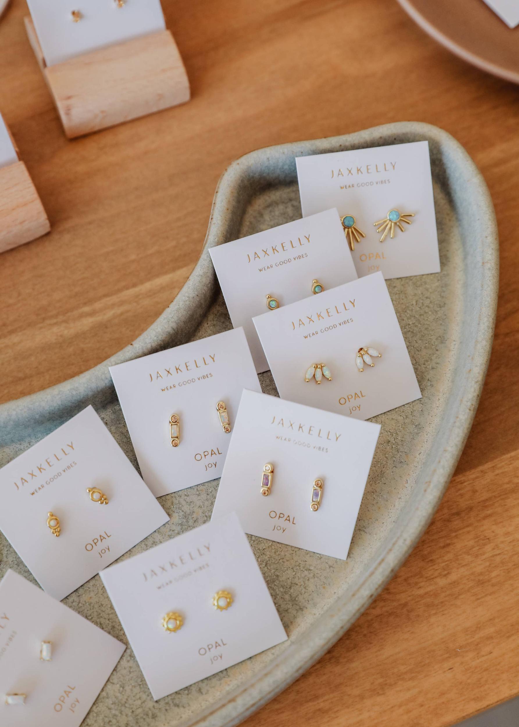 White Bar Opal Earring Product Image