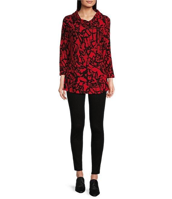 Calessa Textured Knit Cowl Neck 3/4 Sleeve Tunic Product Image