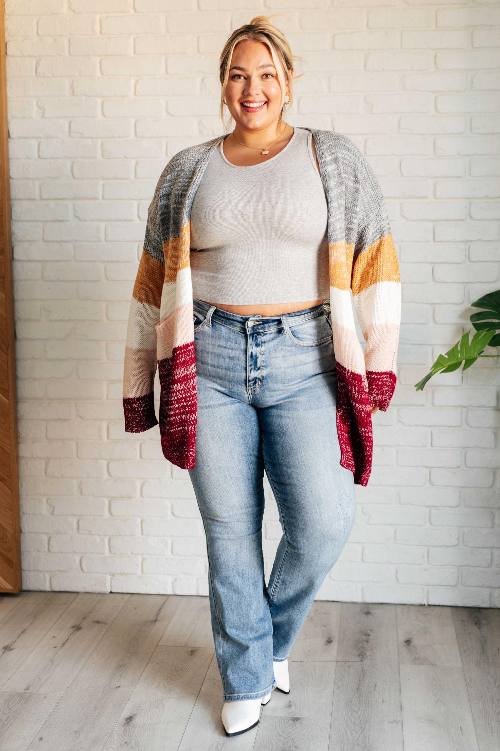 Bring the Warmth Color Block Cardigan Product Image