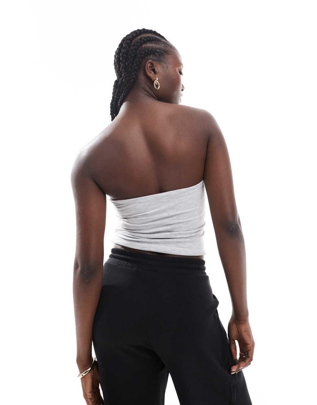 Cotton On all day bandeau tube top in gray Product Image