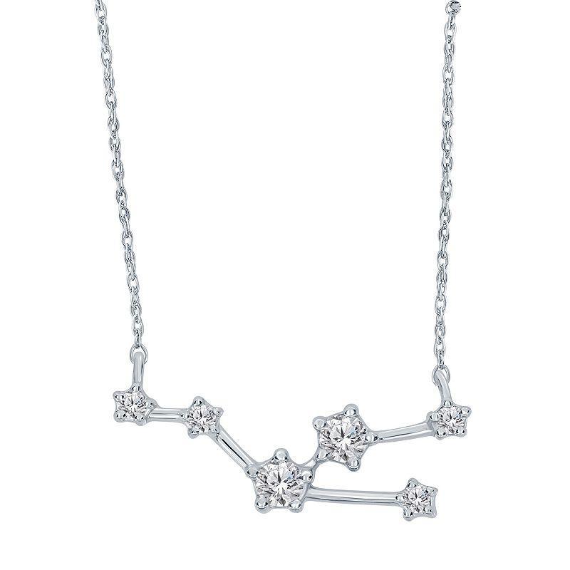 Sterling Silver 1/5 Carat T.W. Diamond Constellation Necklace, Women's, Size: 18", Scorpio Product Image