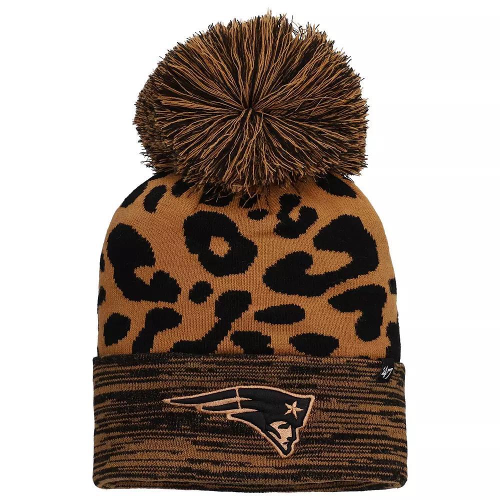 Women's '47  Brown New England Patriots Rosette Cuffed Knit Hat with Pom Product Image