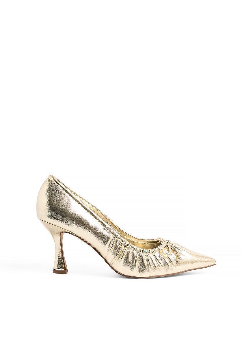 Gold Bow Detail Pumps Product Image