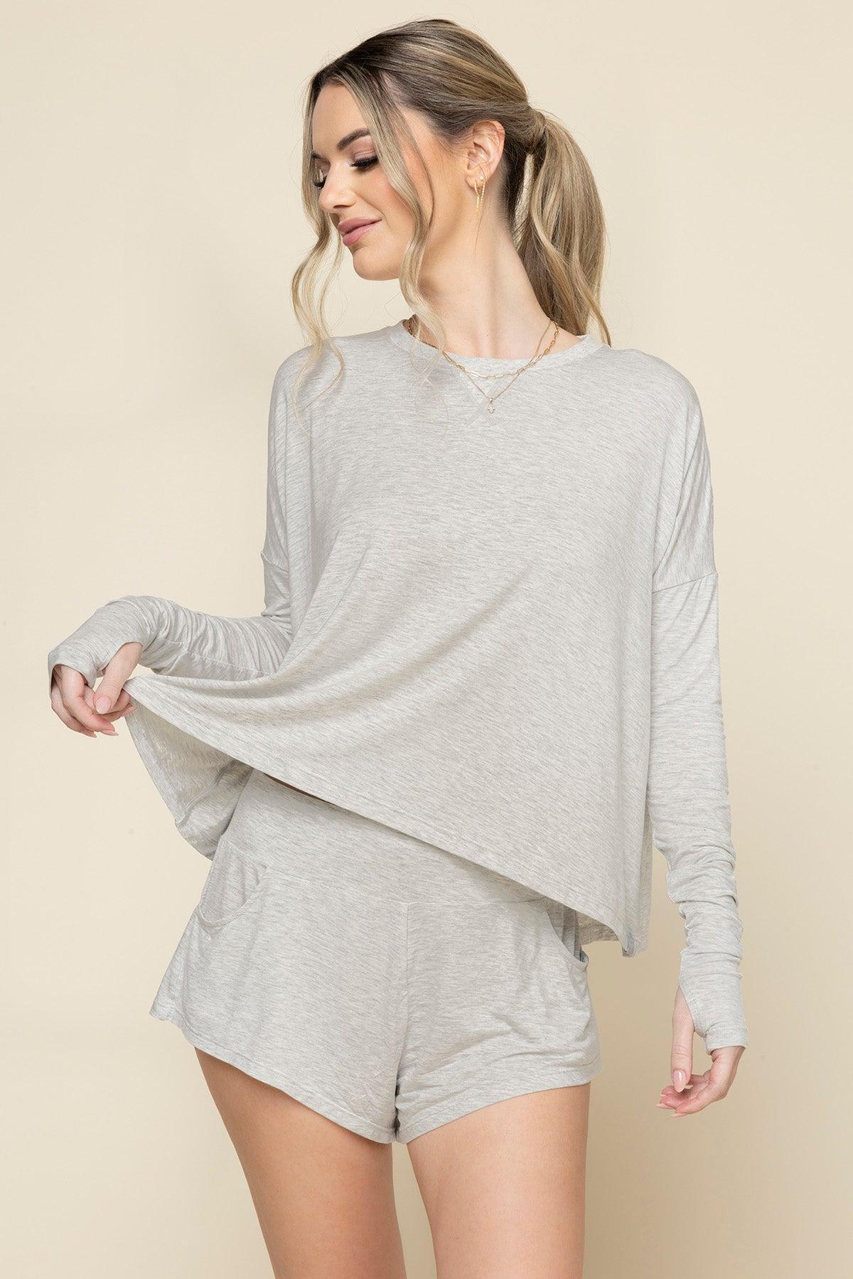 The Perfect Long Sleeve Top - Dusty Blue Product Image
