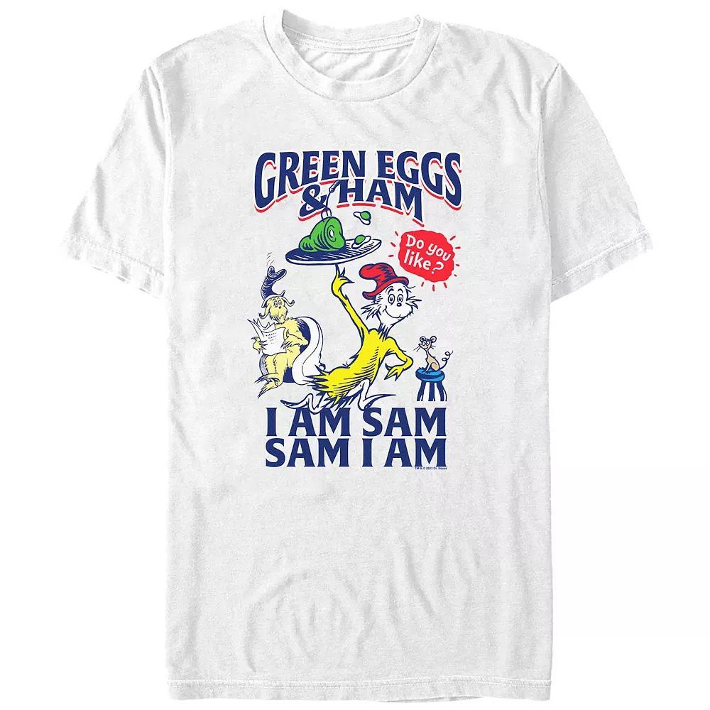 Big & Tall Dr. Seuss Green Eggs And Ham Do you Like Them? Graphic Tee, Men's, Size: 3XL Tall, White Product Image