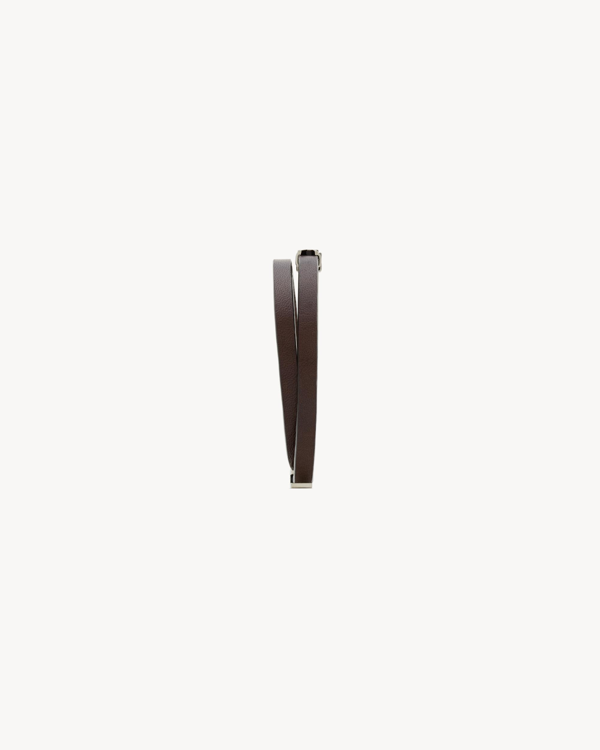 CASSANDRE double-wrap bracelet in leather Product Image