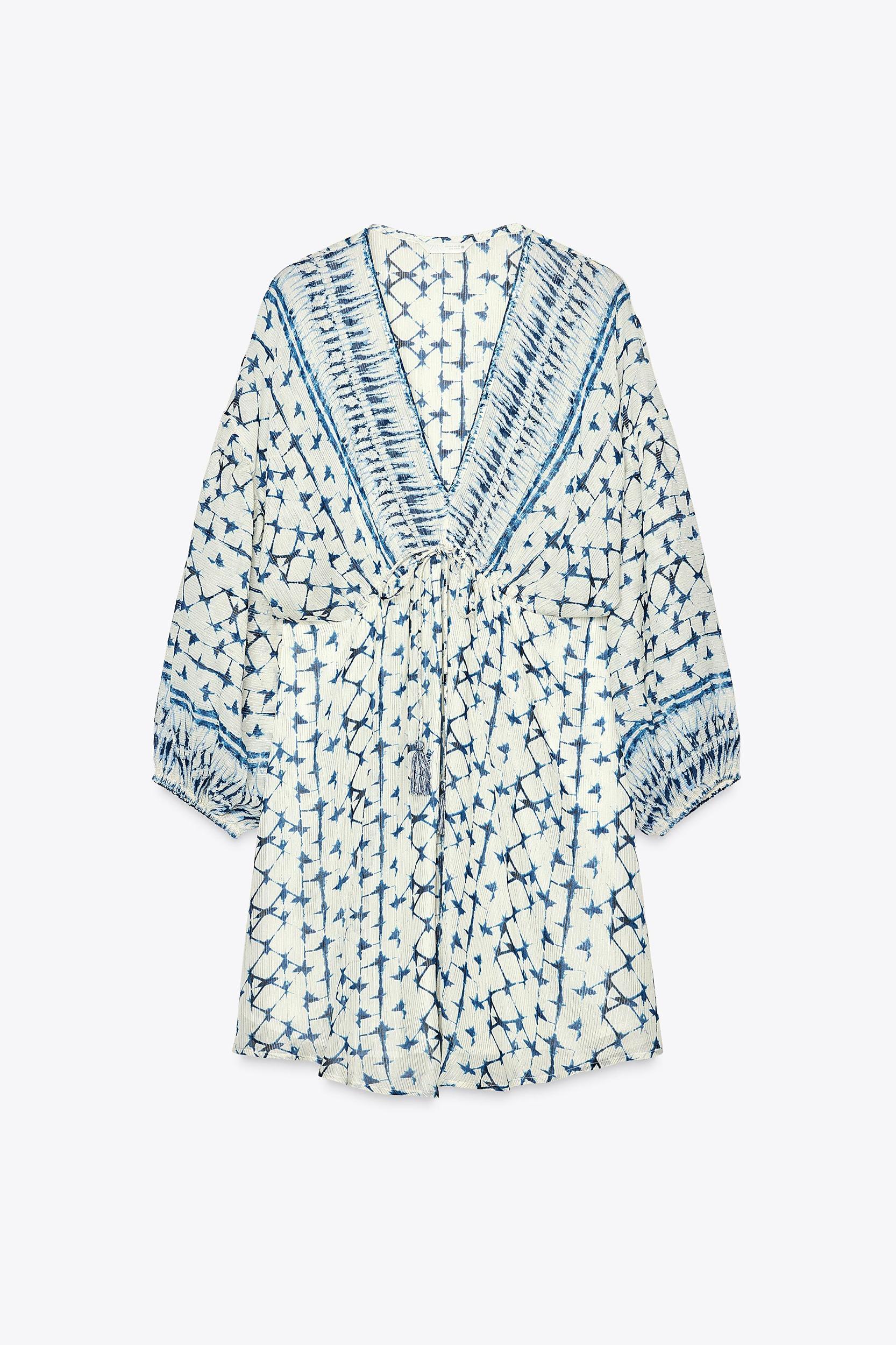 METALLIC THREAD PRINT DRESS Product Image