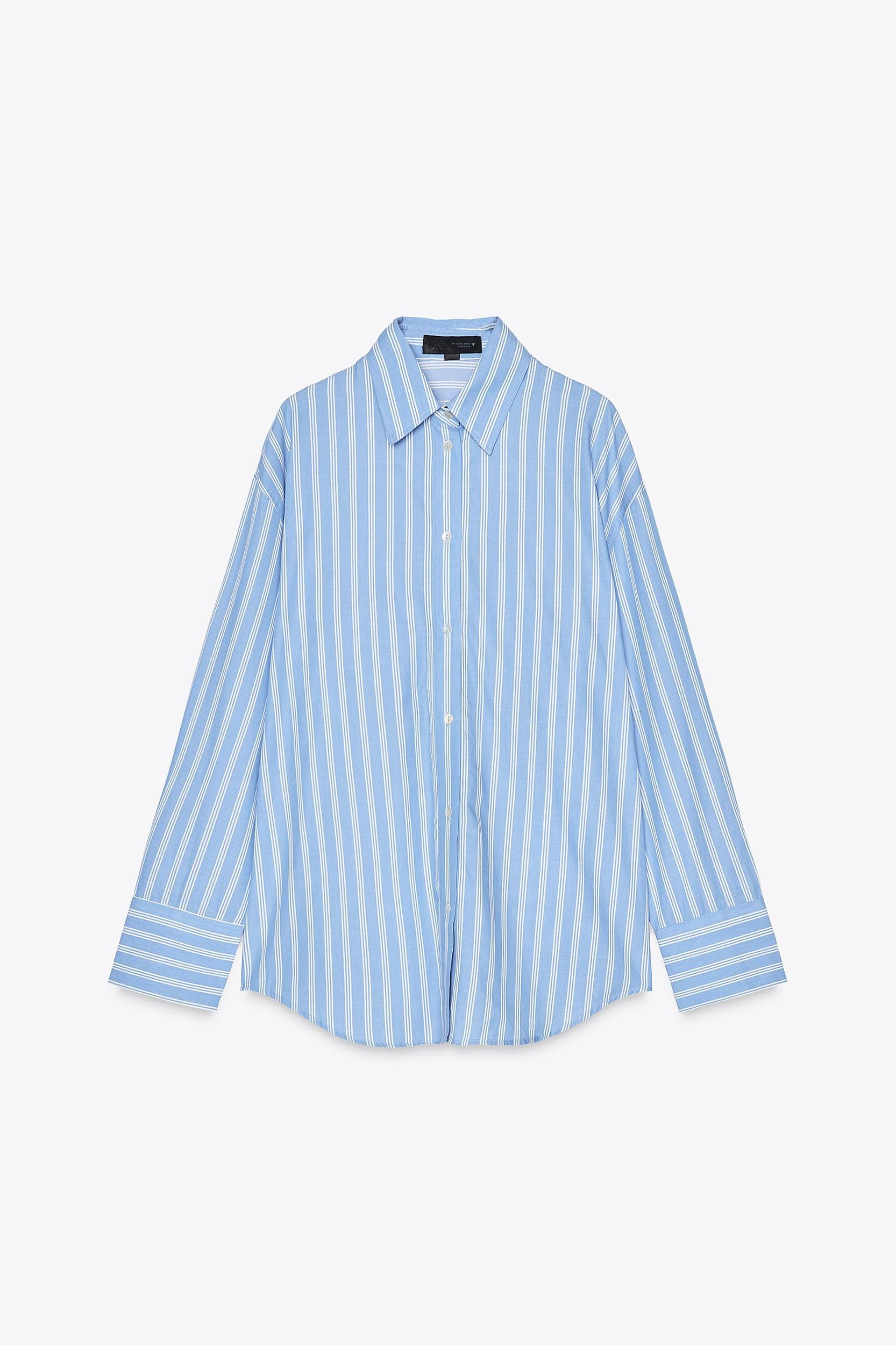 STRIPED POPLIN OVERSIZED SHIRT WITH TOP Product Image