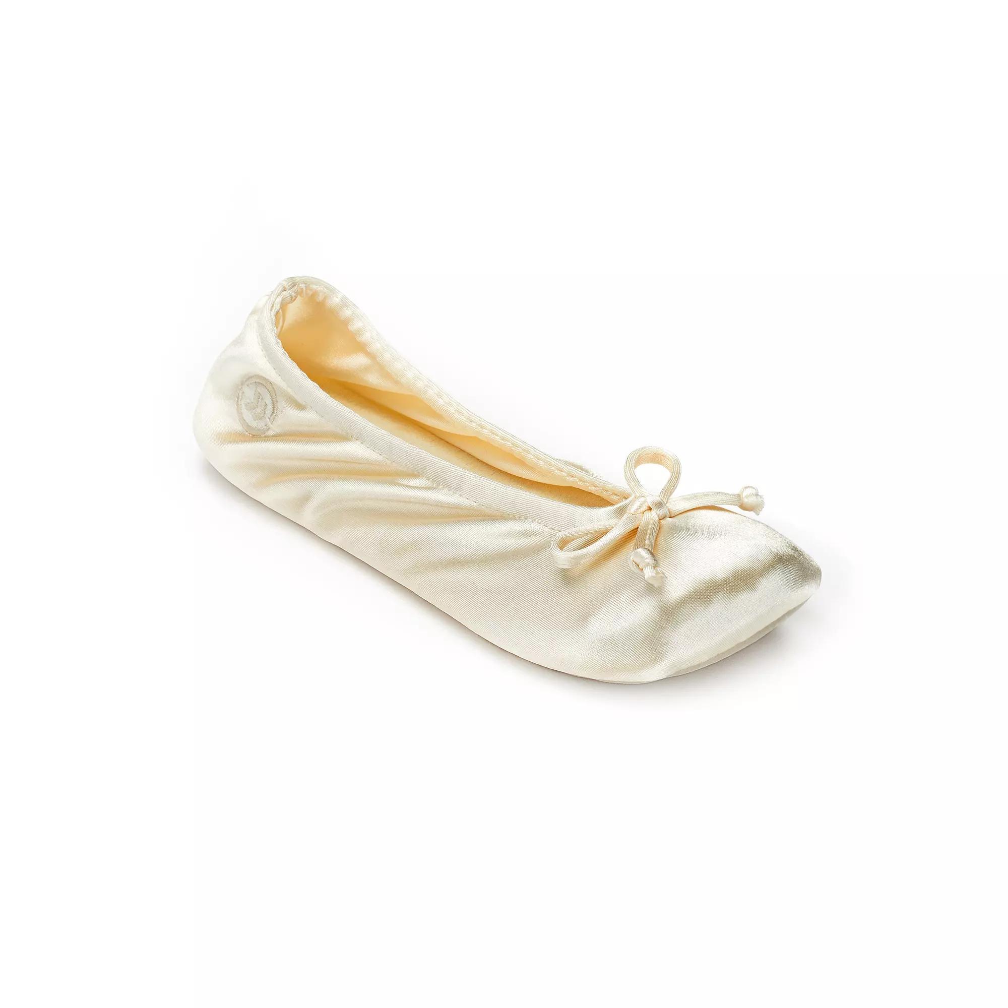 isotoner Satin Womens Ballerina Slippers Evening Brown Product Image