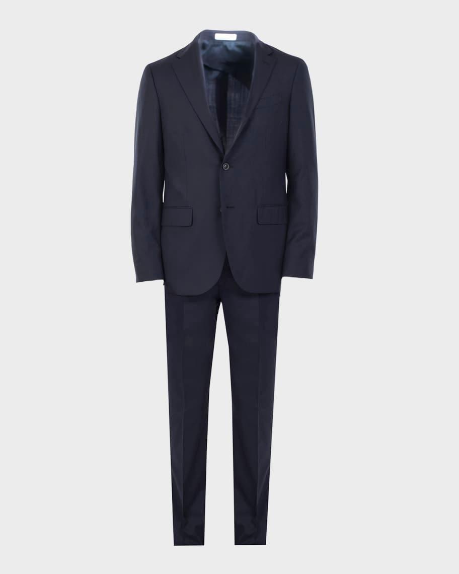 Mens Solid Wool Suit Product Image