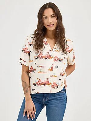Women's Wrangler Retro® Cowgirl Camp Shirt | Women's TOPS | Wrangler® Product Image