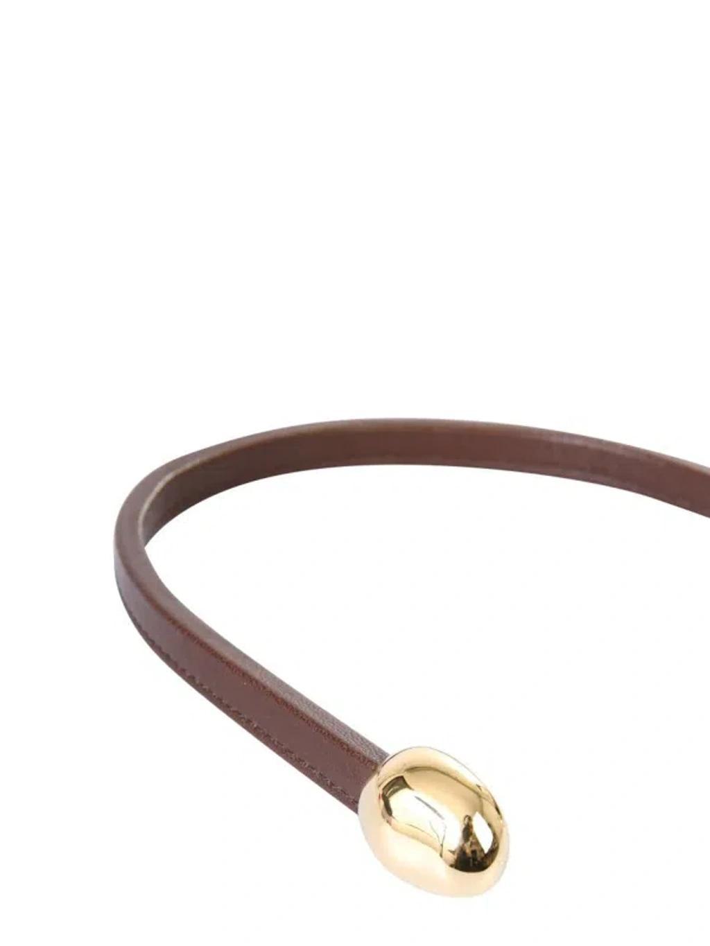 BOTTEGA VENETA Leather Necklace In Brown Product Image