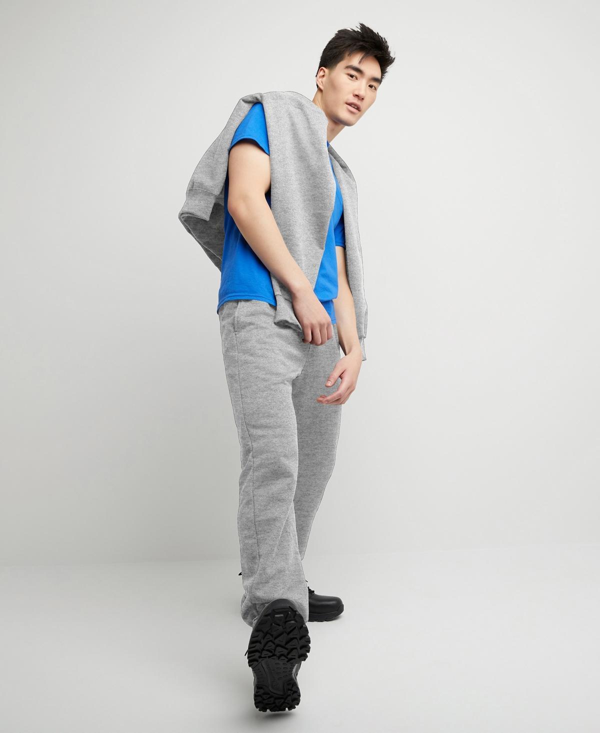 Mens Hanes Ultimate Cotton Cinched-Leg Sweatpants Light Silver Product Image