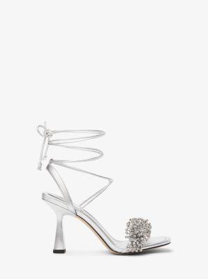 Lucia Embellished Metallic Leather Sandal Product Image