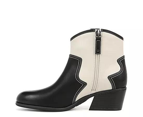 Dr. Scholl's Lasso Women's Western Ankle Boots, Size: 6, Black Off White Product Image