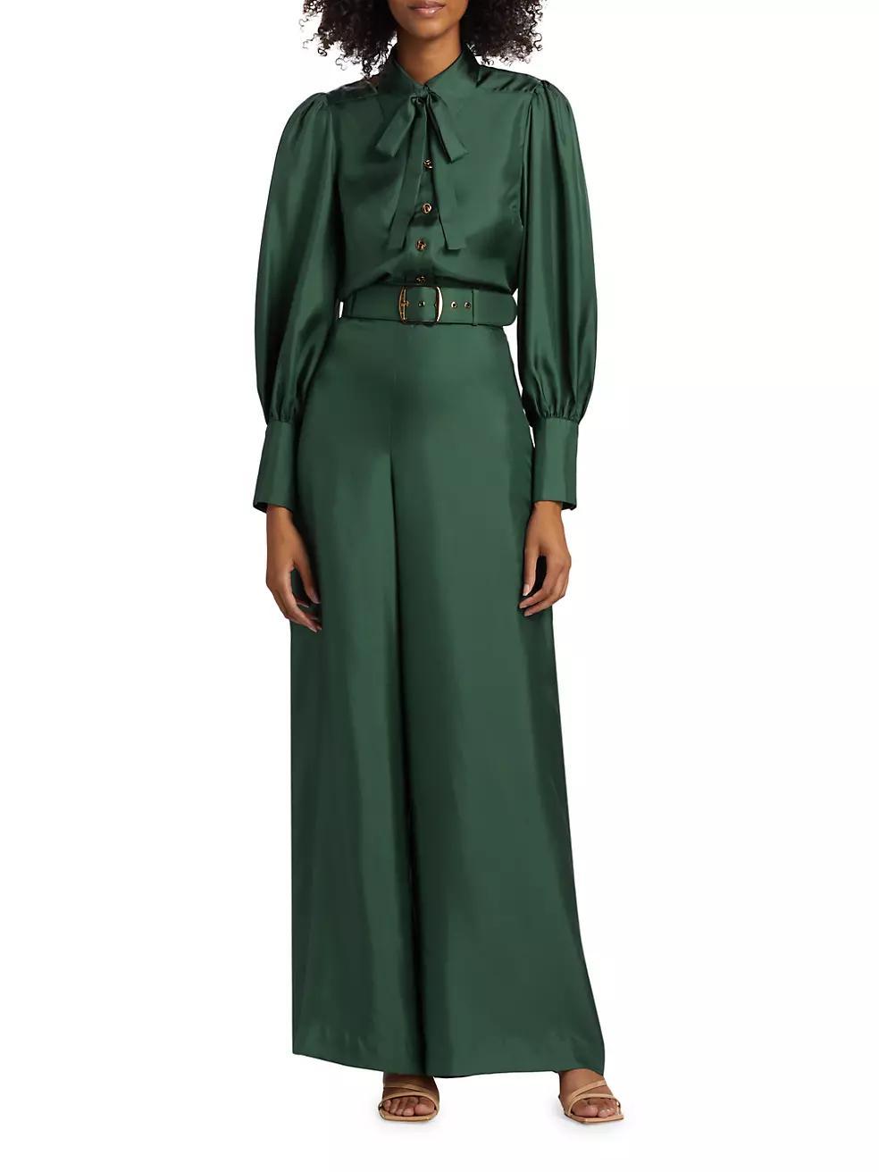 ​Illustration Belted Wide-Leg Pants Product Image